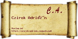 Czirok Adrián névjegykártya